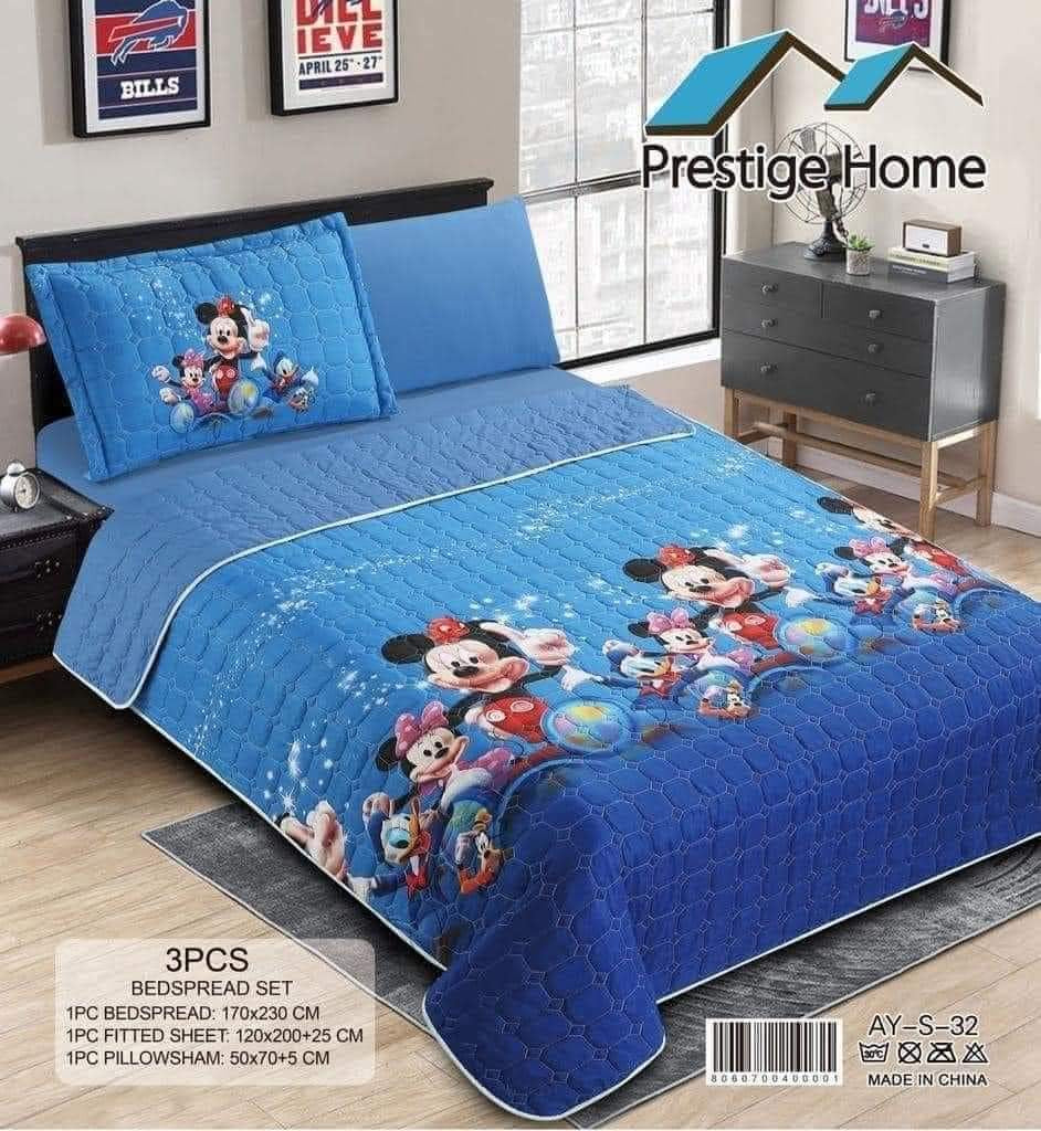 Mickey Bedspread 3 Pieces - Single