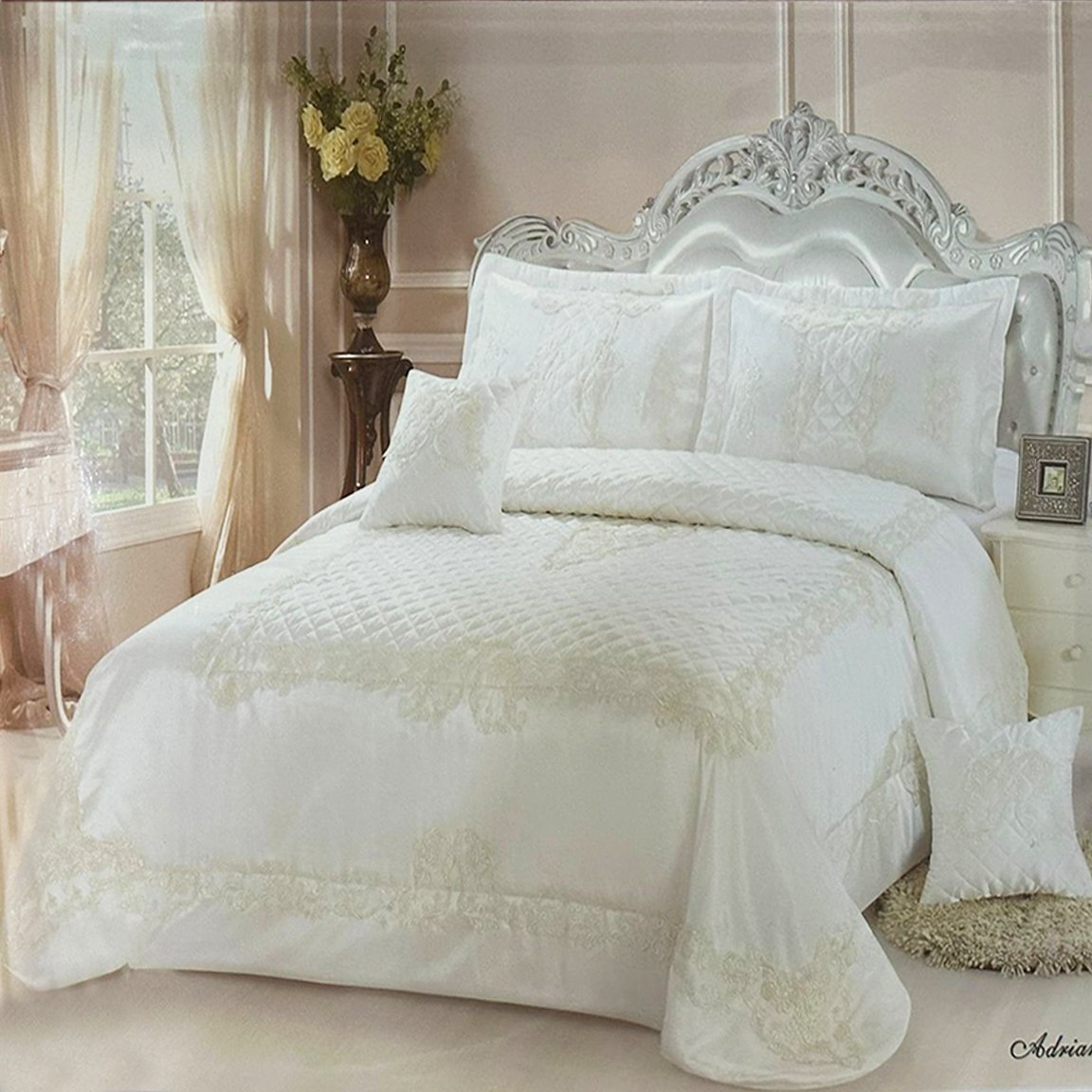 Adriana Bridal Comforter Set - White