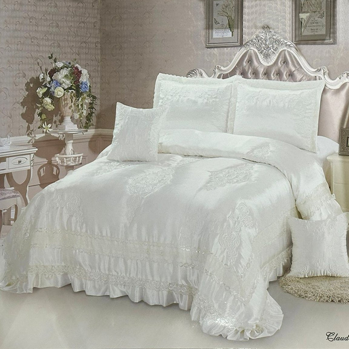 Claudia Bridal Comforter Set - White