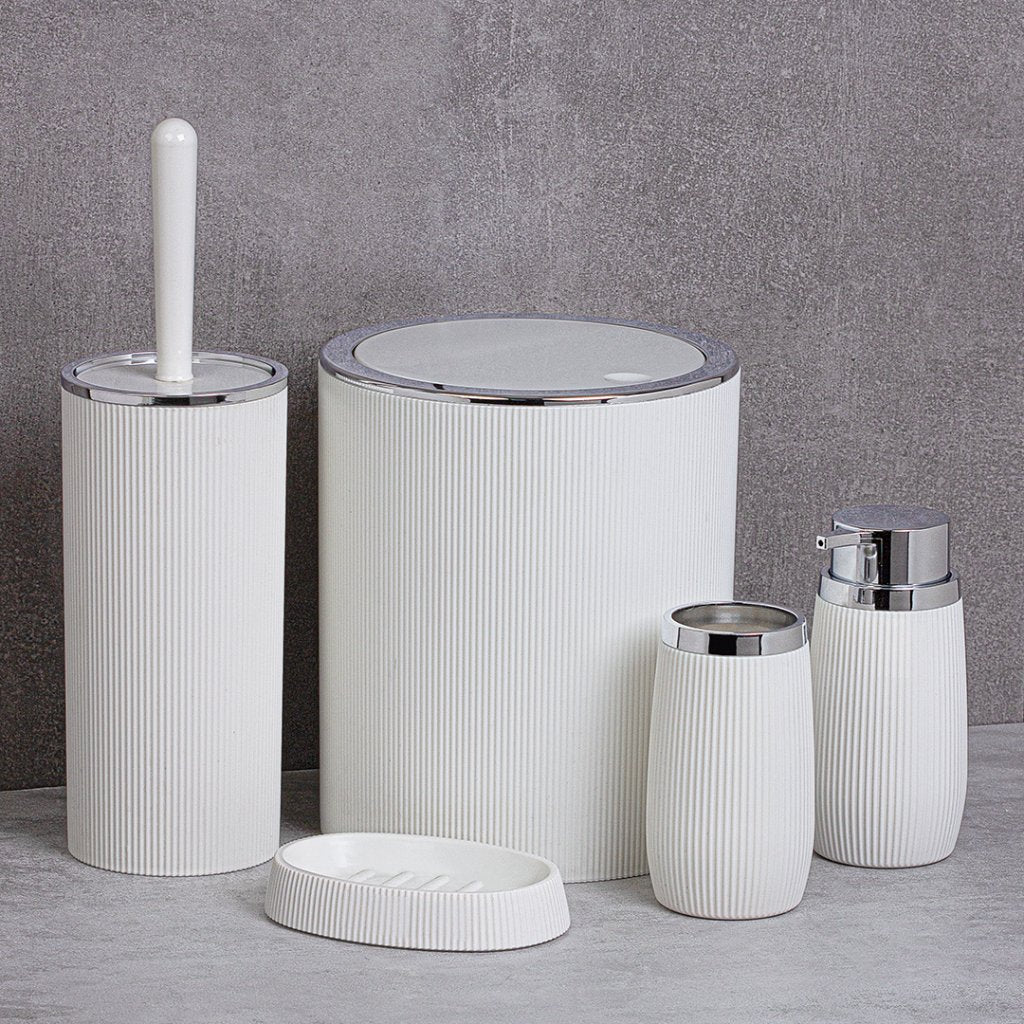 Elegant White Bathroom Set – 6 Pieces