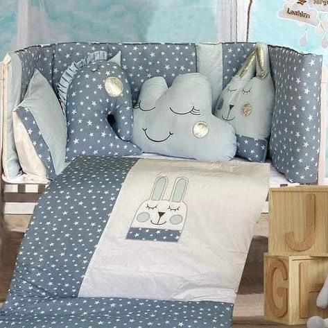 Clouds & Rabbit - Baby Bedding Set