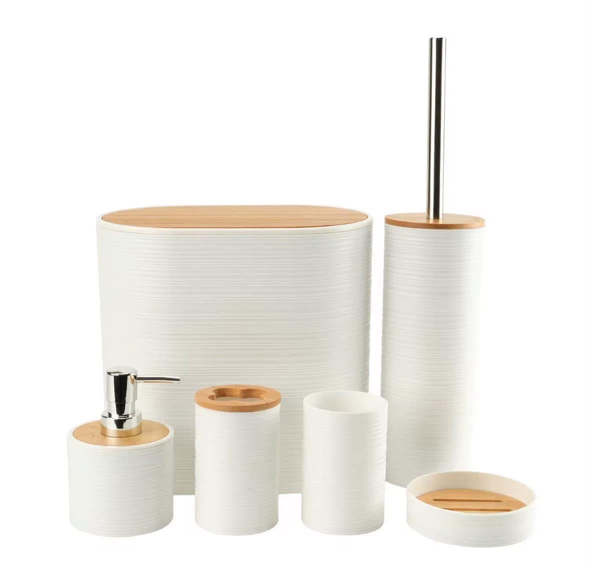 Oval Bamboo Bathroom Set