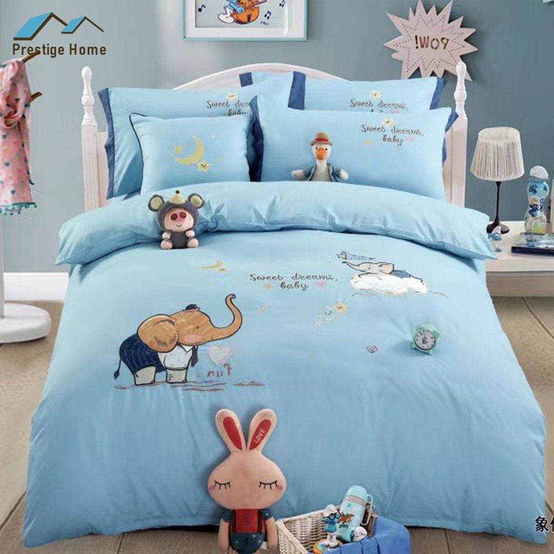 Cotton Elephant Duvet Cover set- Single