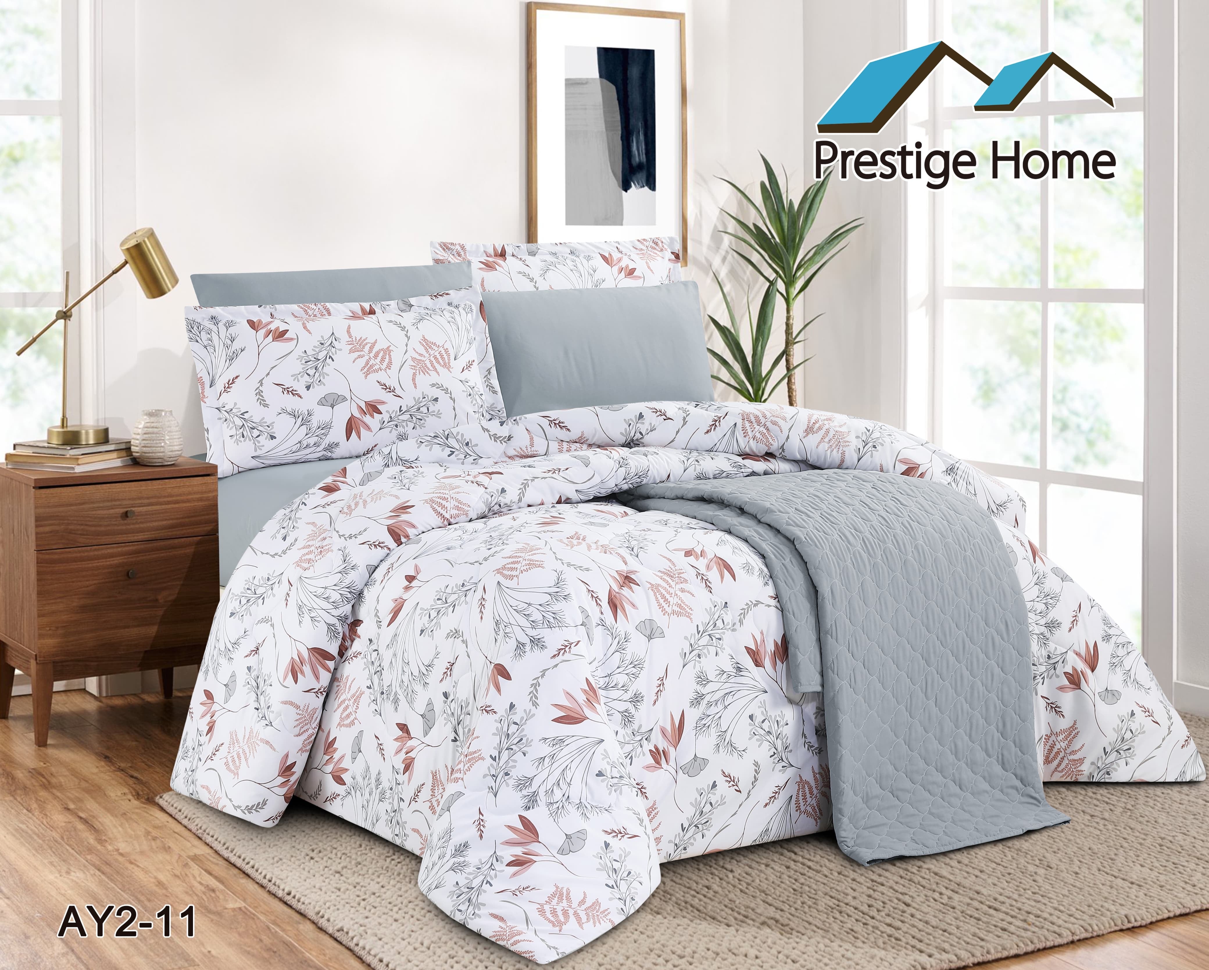 Pastel Floral Comforter Set - Double