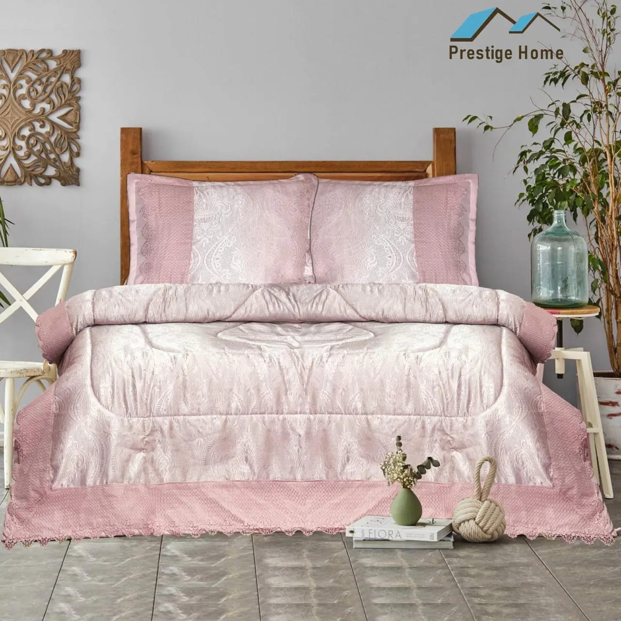 Royal Paisley Bridal Comforter Set - Double