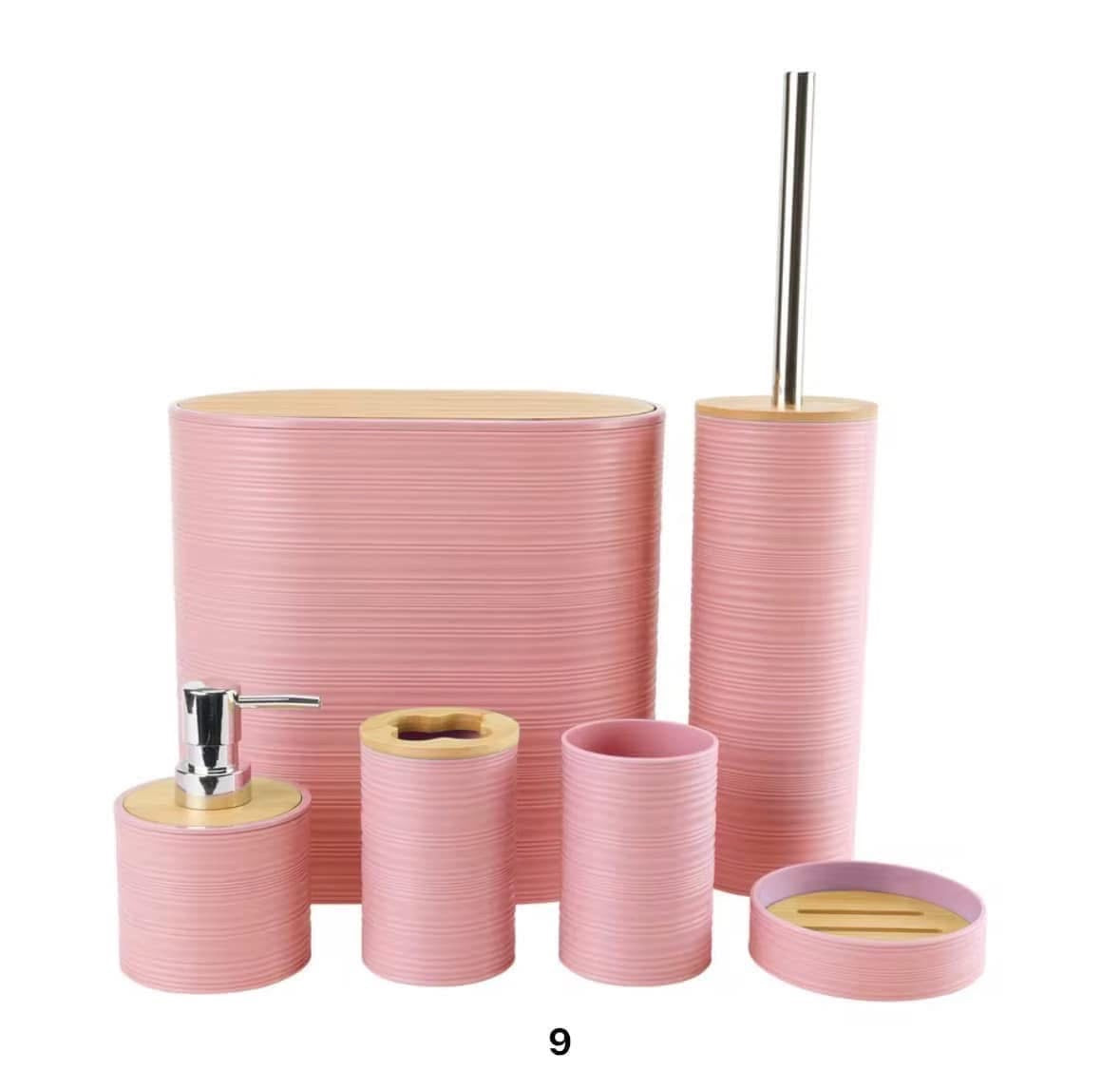 Oval Bamboo Bathroom Set