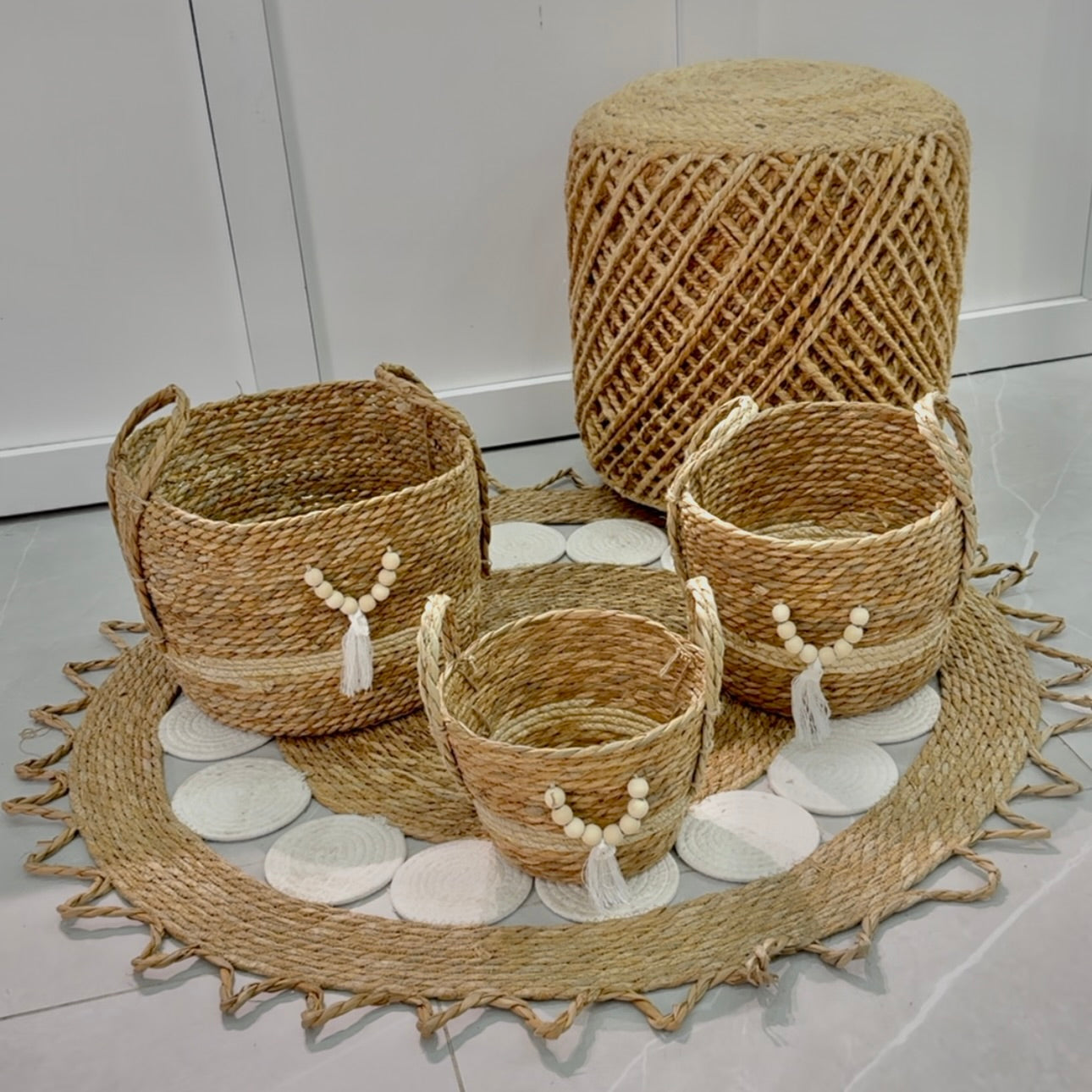 Set of Three Grass Basket