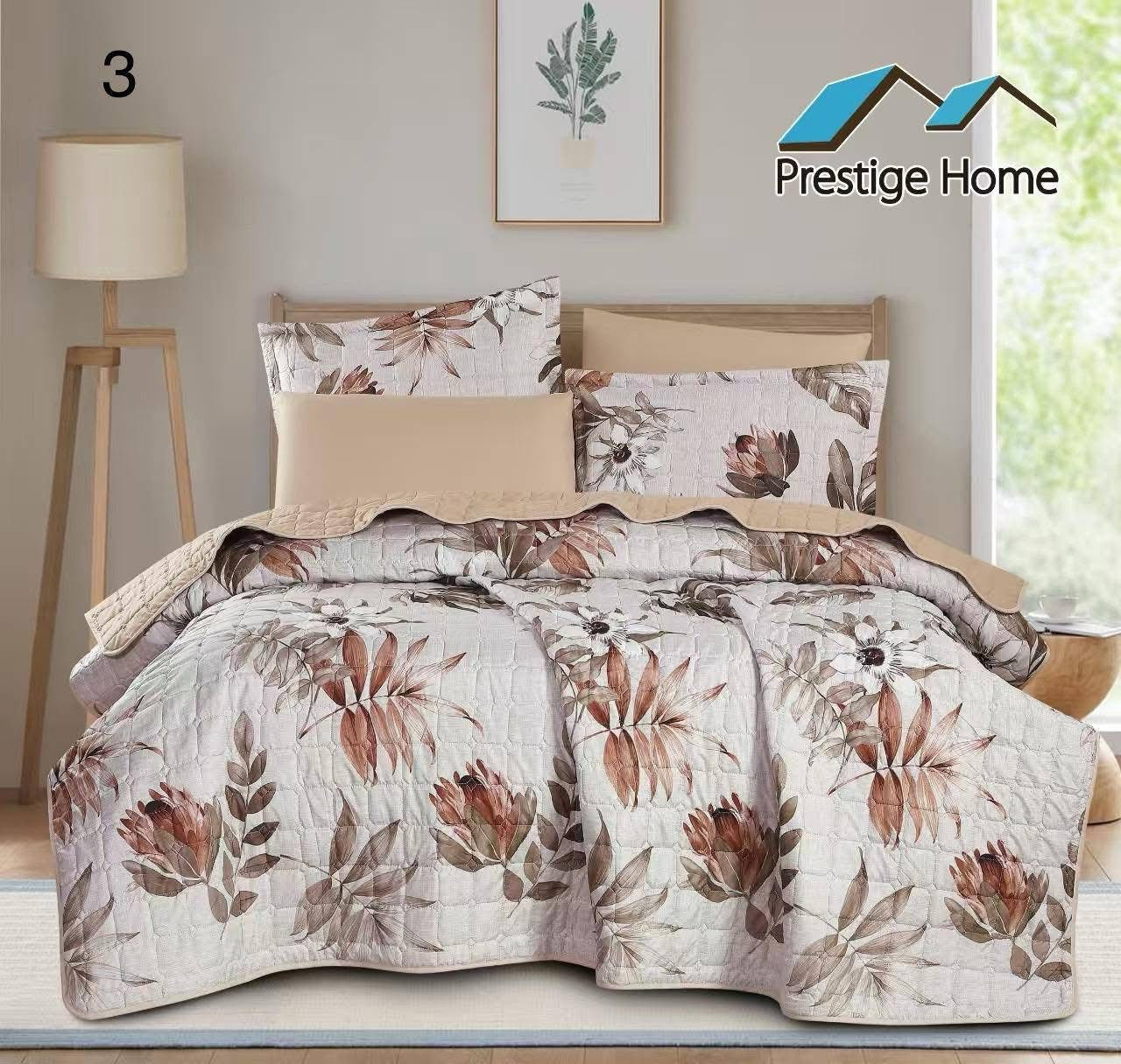 Rustic Bloom Harmony Bedspread Set - Double