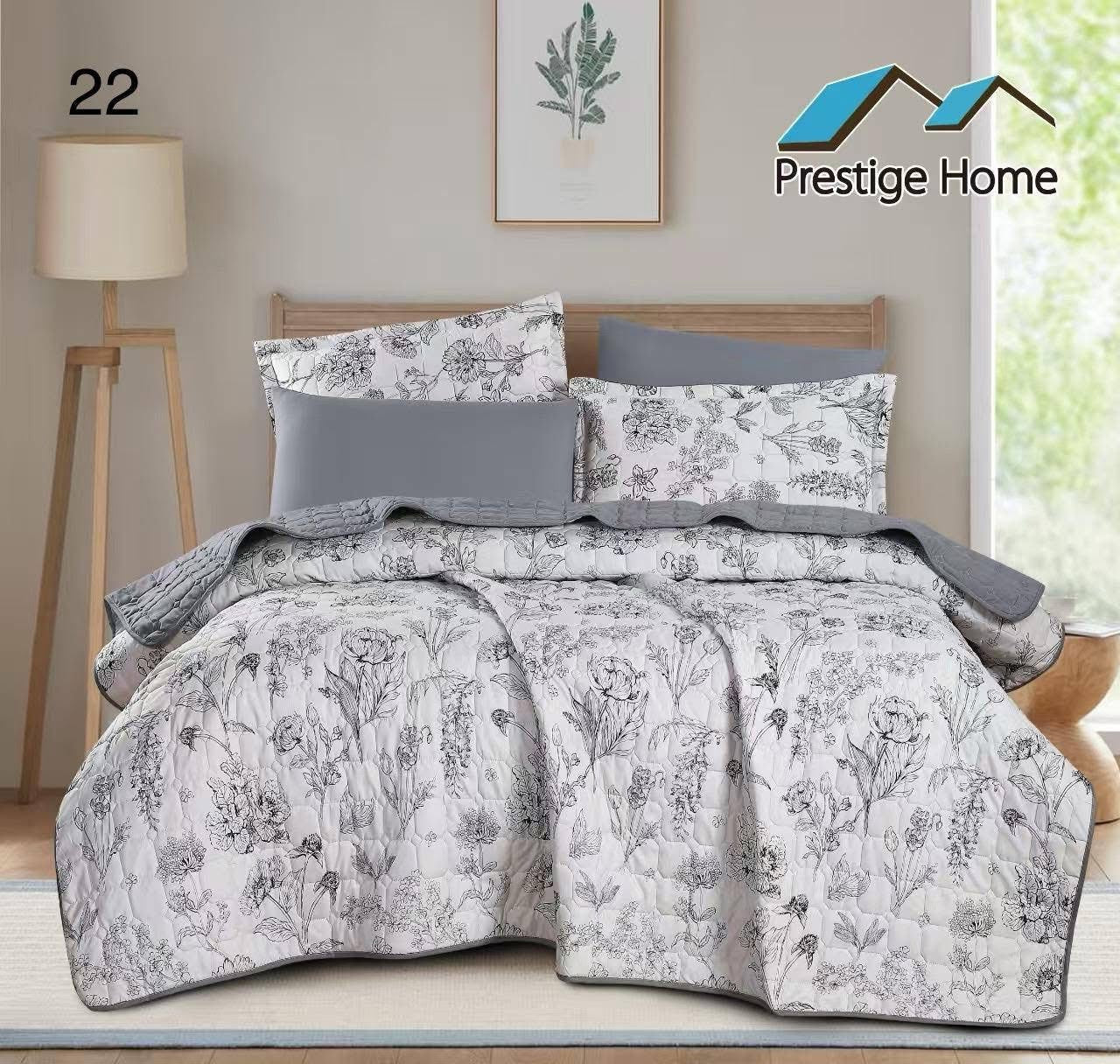 Charcoal Garden Whisper Bedspread Set - Single