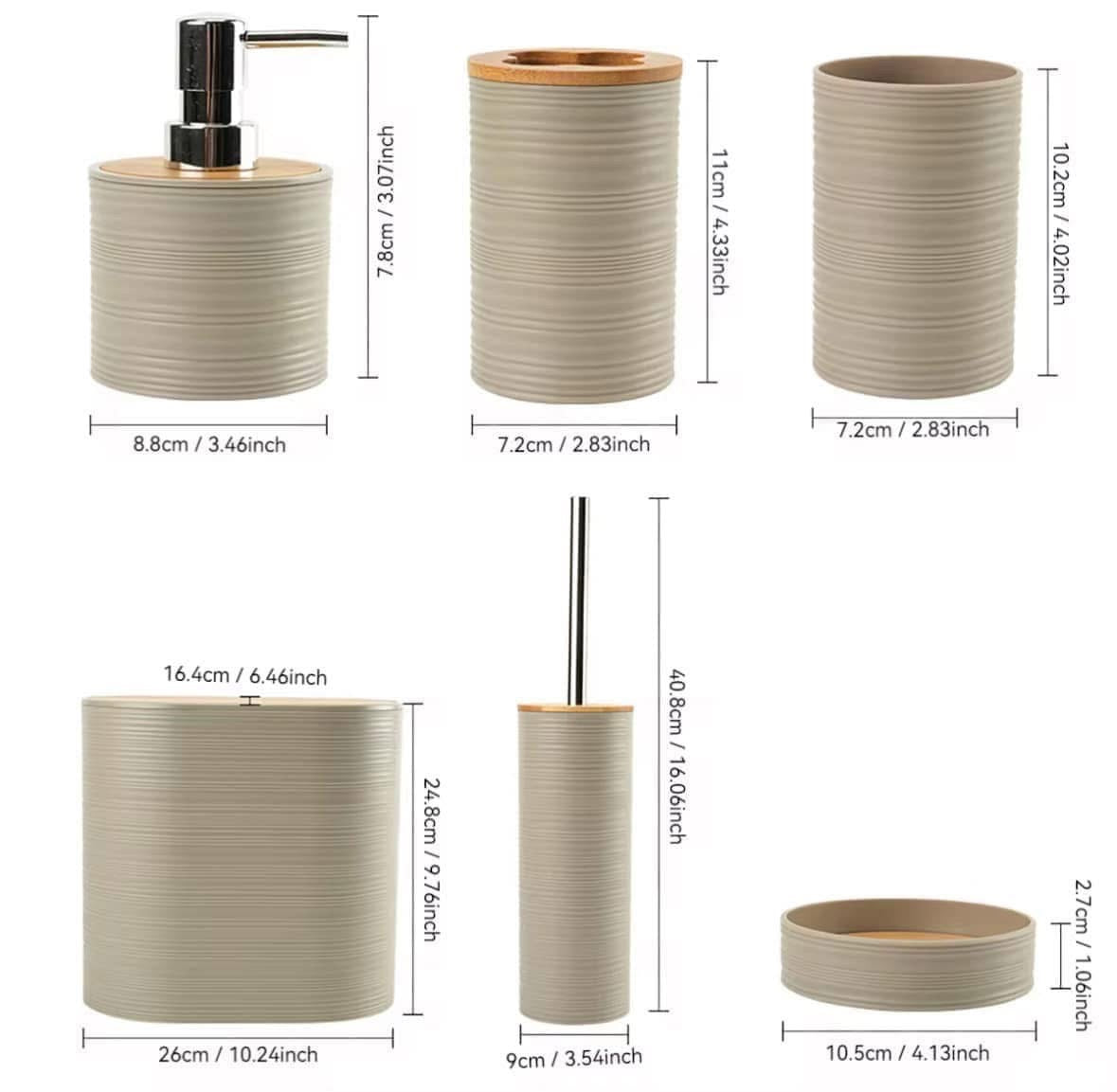 Oval Bamboo Bathroom Set