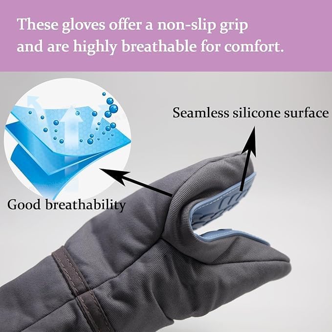 Heat-Resistant Silicone Grip Oven Mitts