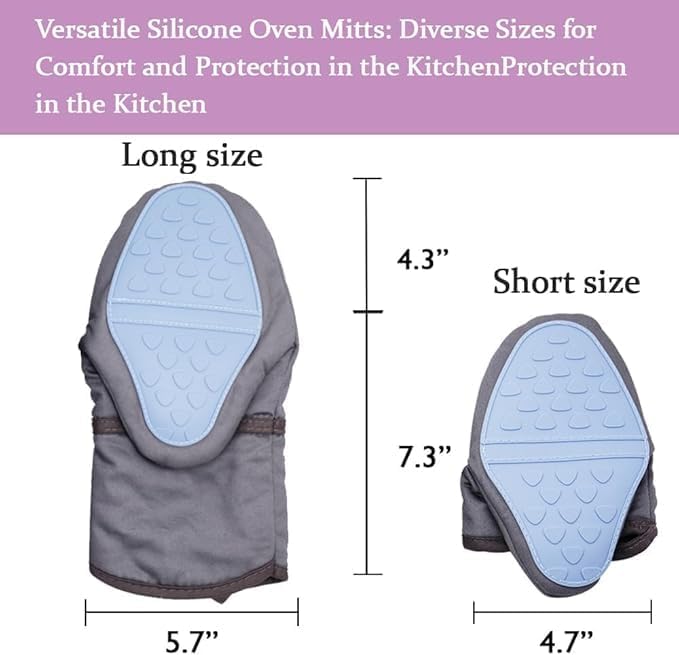 Heat-Resistant Silicone Grip Oven Mitts