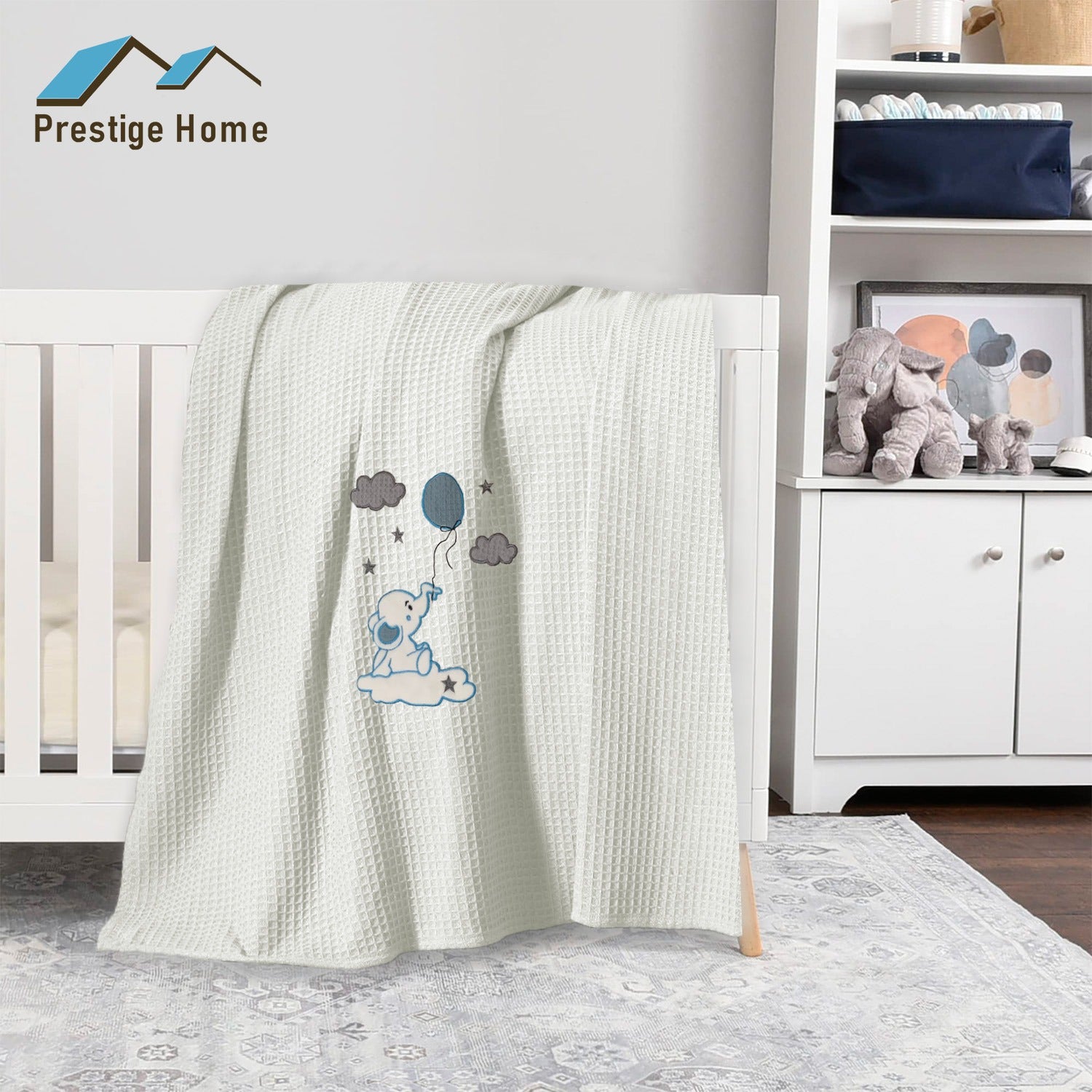 White Elephant Baby Blanket