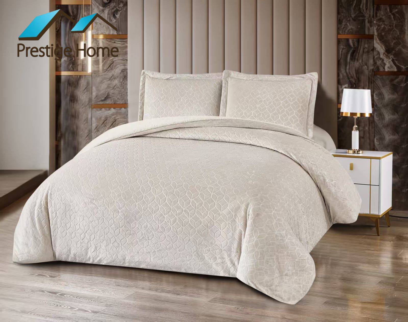 Leaves Embossed Comforter Set - Double