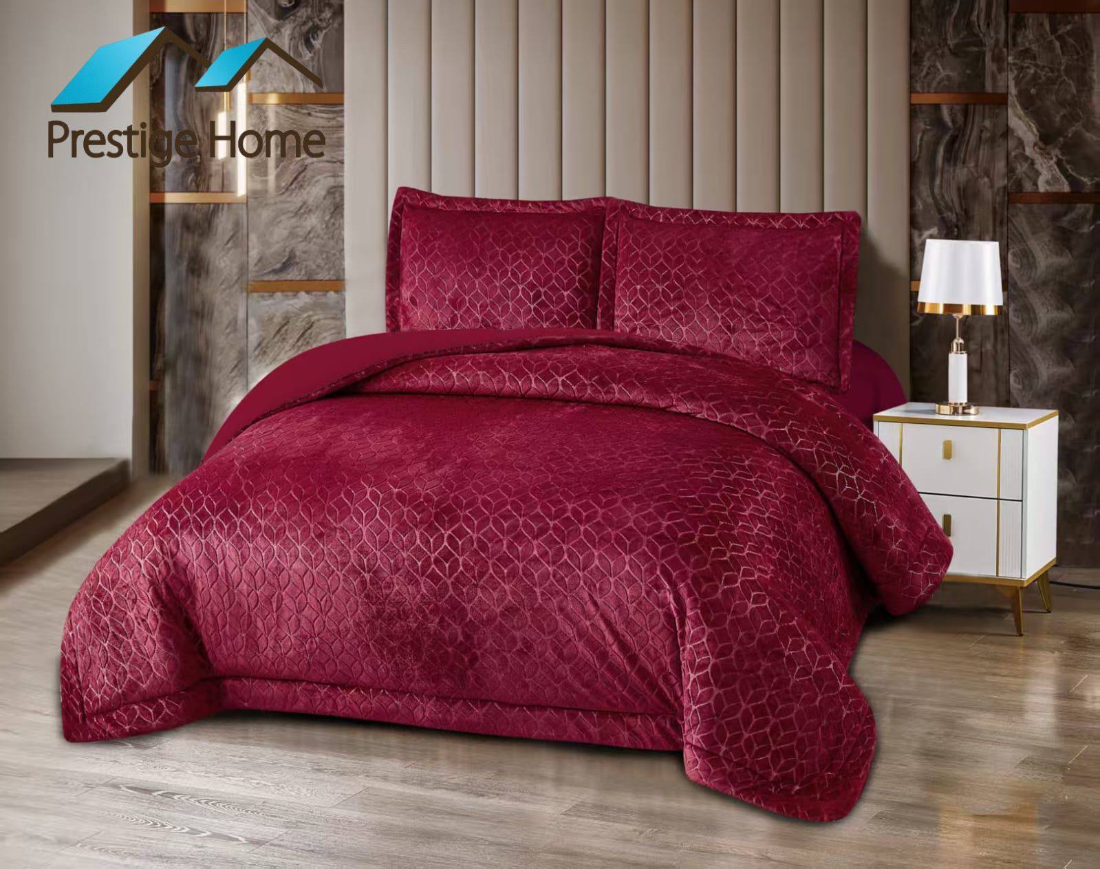 Leaves Embossed Comforter Set - Double
