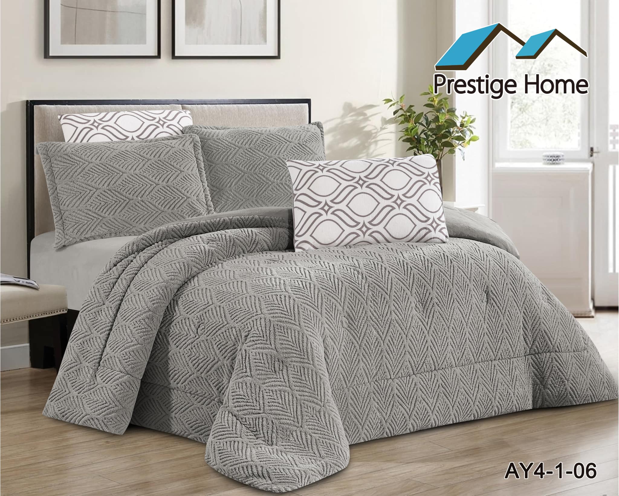 Chevron Texture Comforter Set – Single