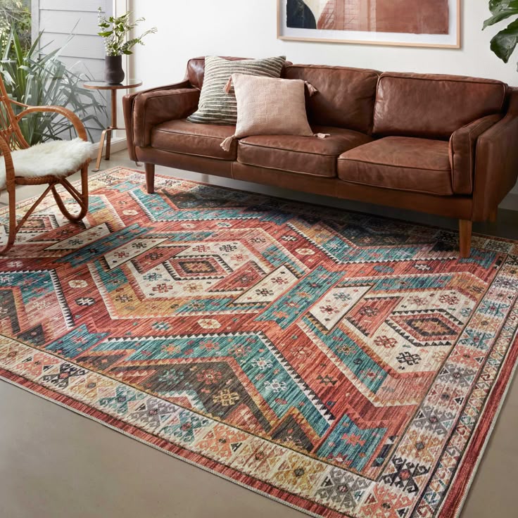 Aztec Geometric Pattern Rug