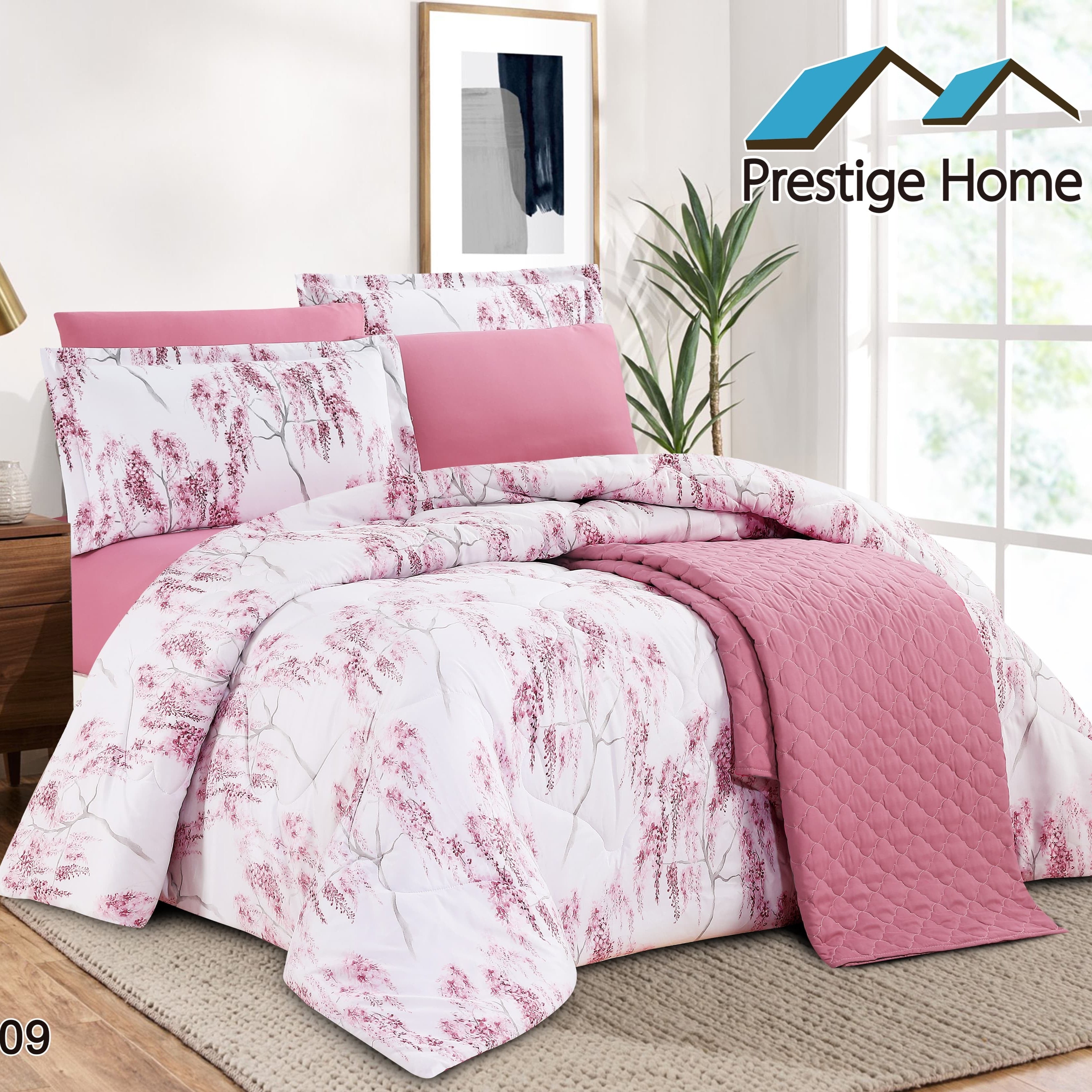 Blossom Pink Comforter Set - Double