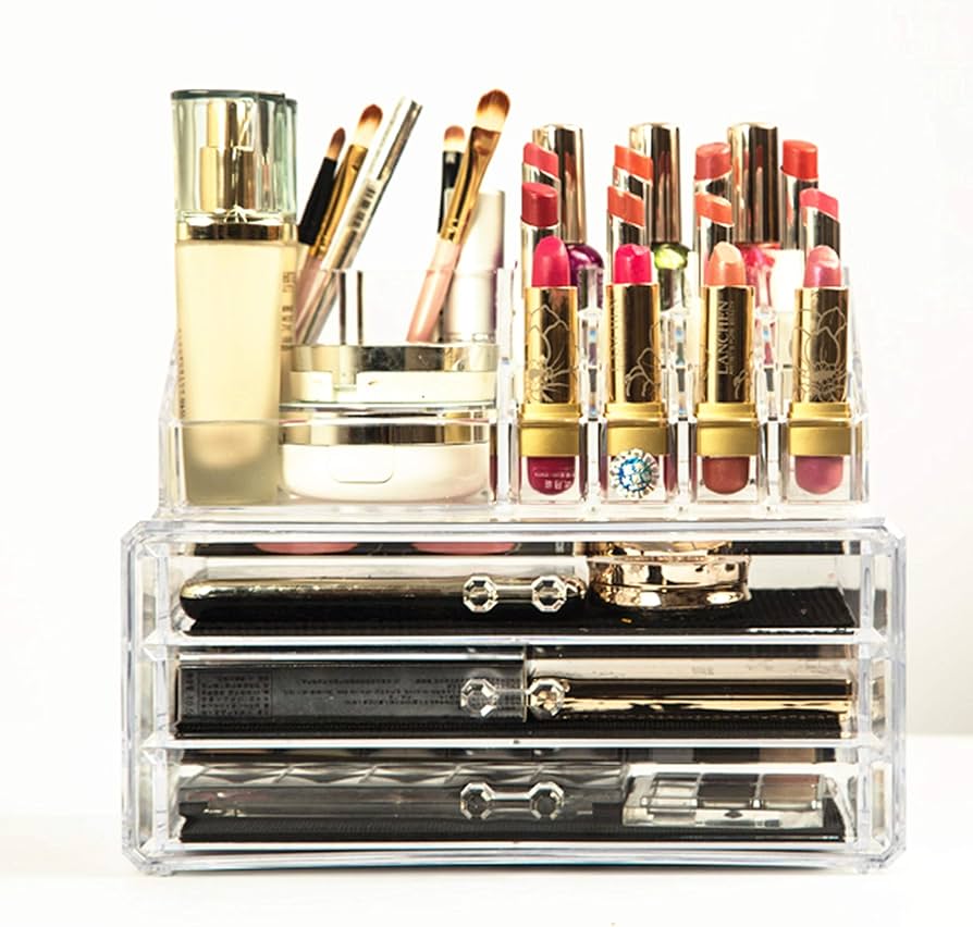 Acrylic Cosmetic Organizer Makeup 3 drawers