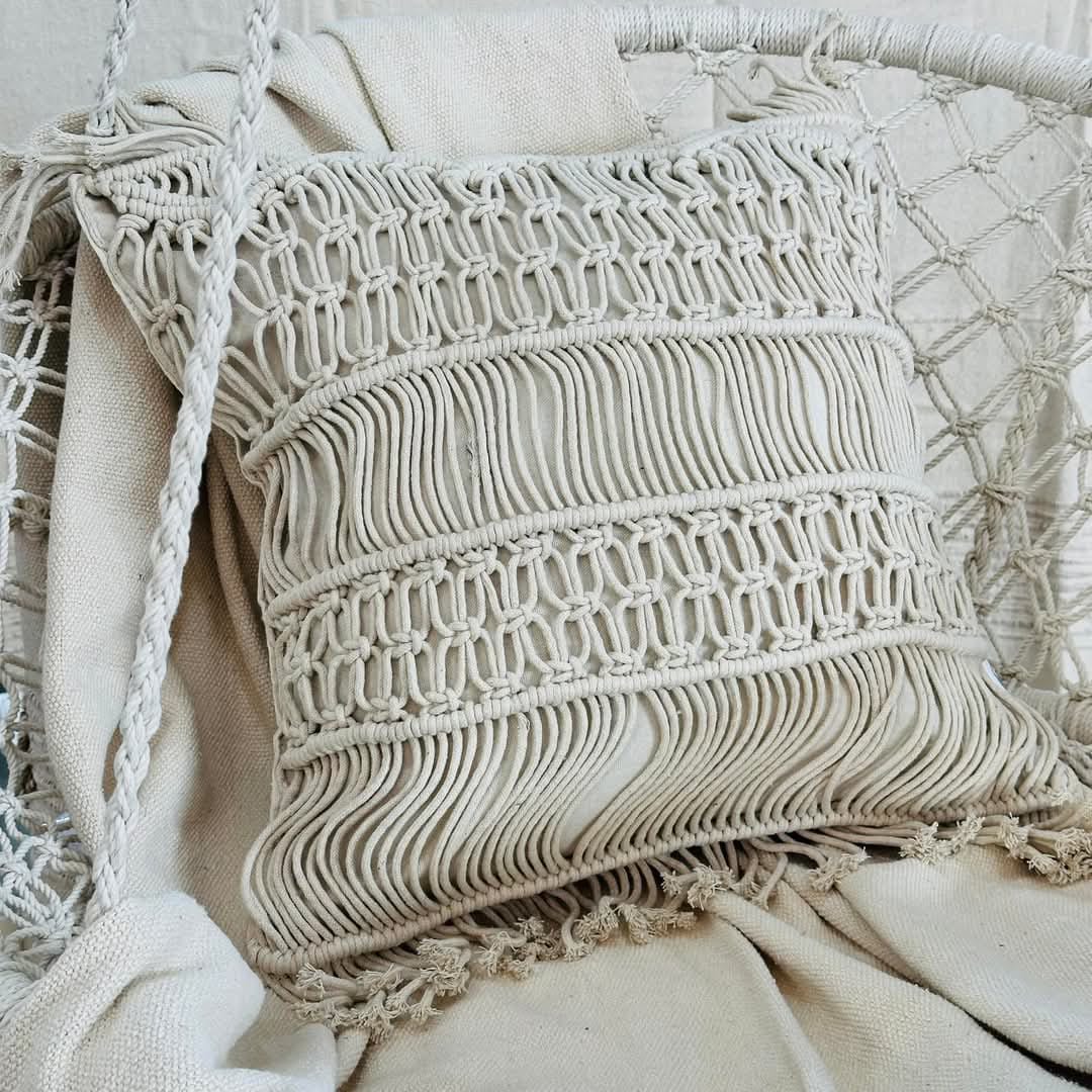 Boho Macrame Cushion - 45x45 cm