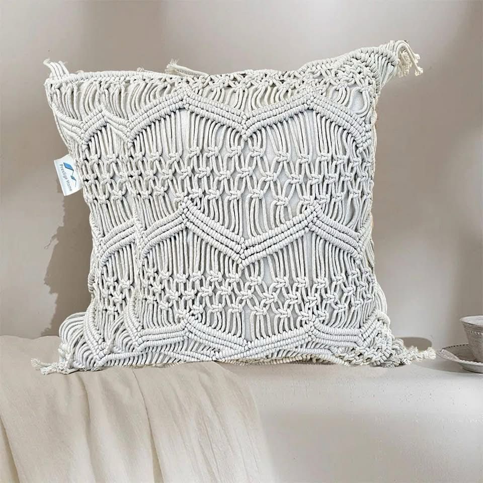 Boho Macrame Cushion - 45x45 cm