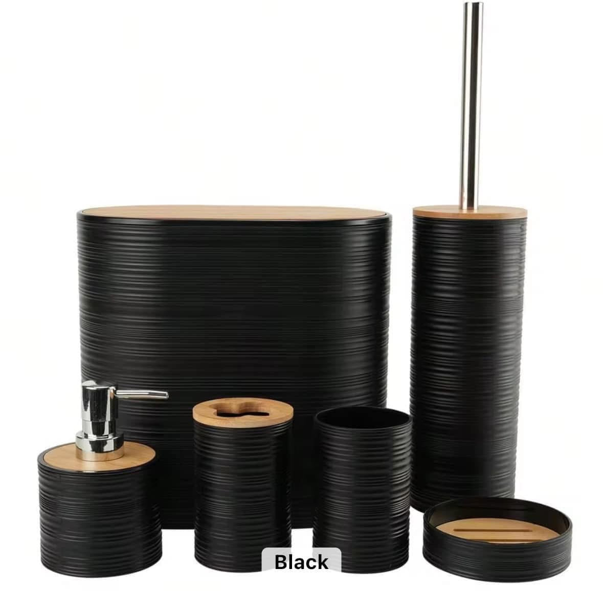 Oval Bamboo Bathroom Set