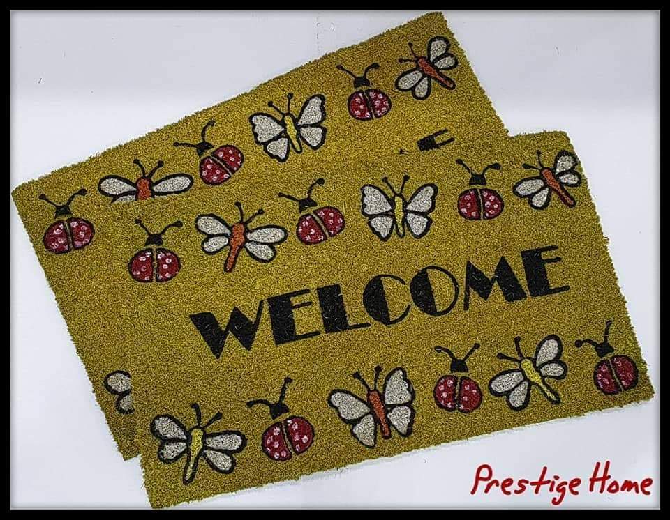 Ladybug & Butterfly Welcome Outdoor Rug - 45x75 cm