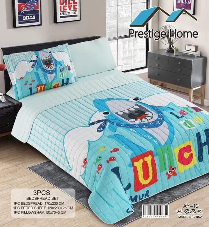 Shark Bedspread Single set - 3 pieces