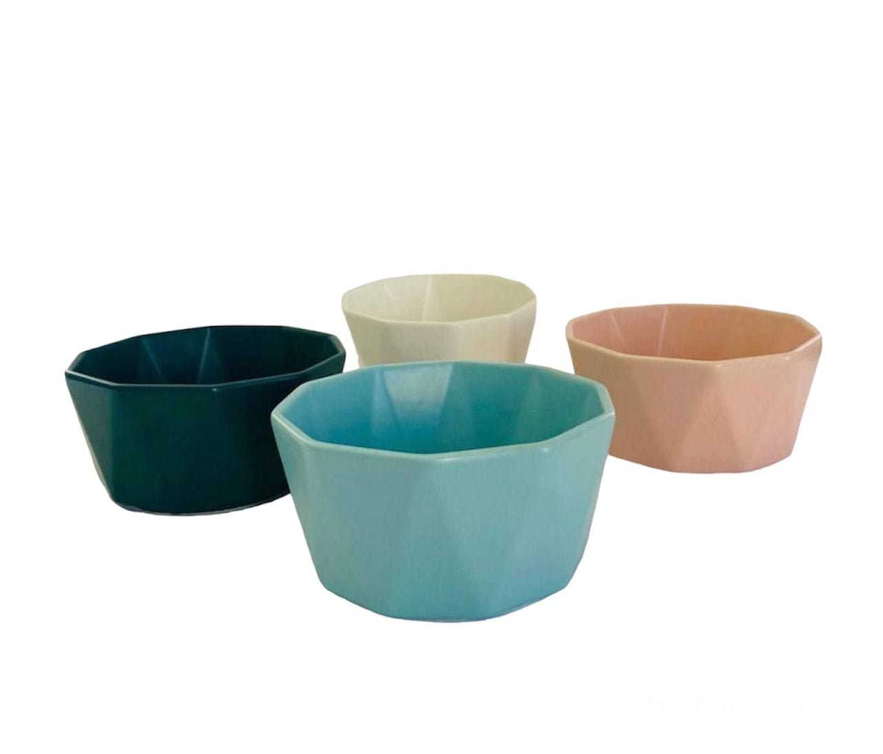 Ceramic Bowl with Hexagon Design