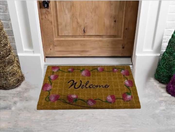 Strawberry Vine Welcome Outdoor Rug - 45x75 cm