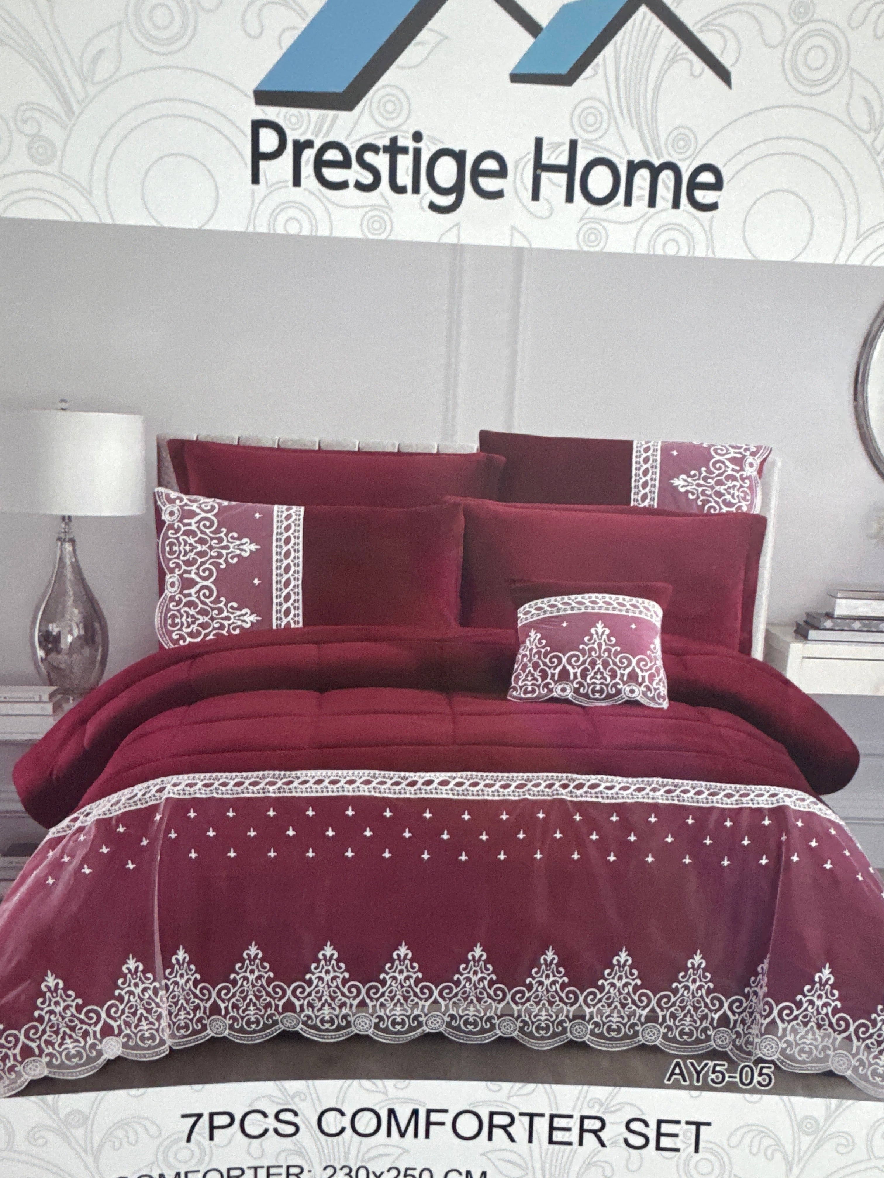 Flannel Dentelle Bridal Comforter Set - 7 Pcs