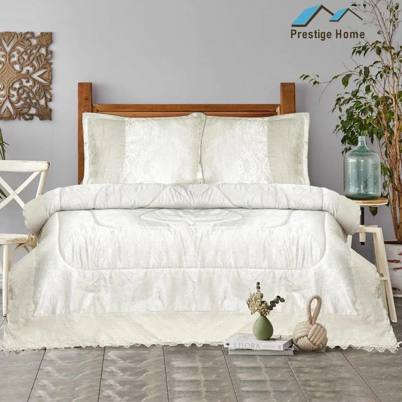 Royal Paisley Bridal Comforter Set - Double