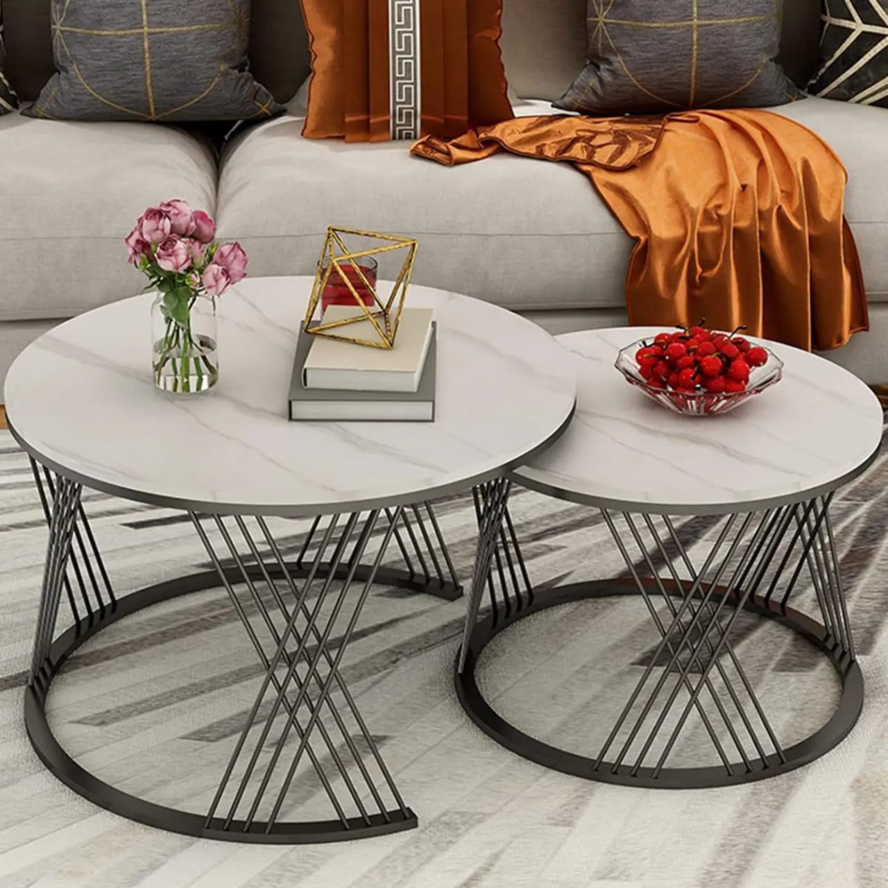 Marble Table Set - 2 Pieces