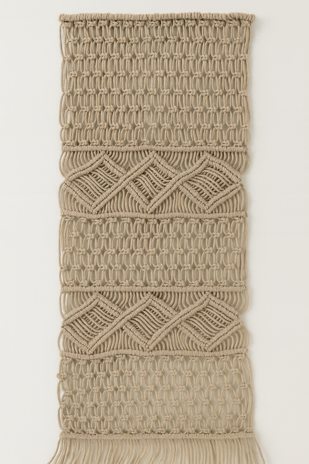 Diamond Weave Macramé Table Runner - 35x172 cm