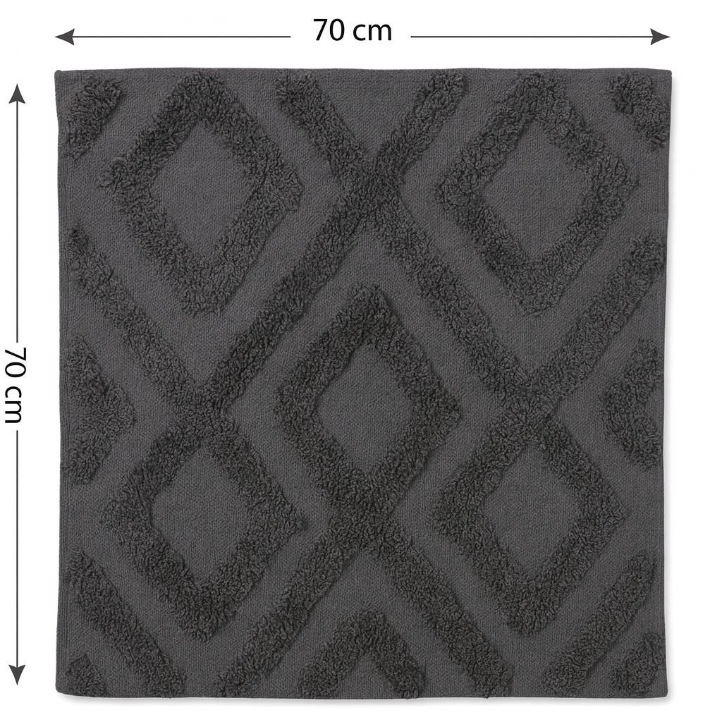 Handloom Diamond Textured Rug – Dark Grey