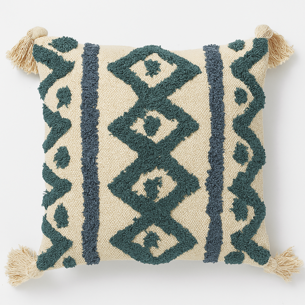 Moroccan Diamond-Tufted Cushion - 45 x 45 cm