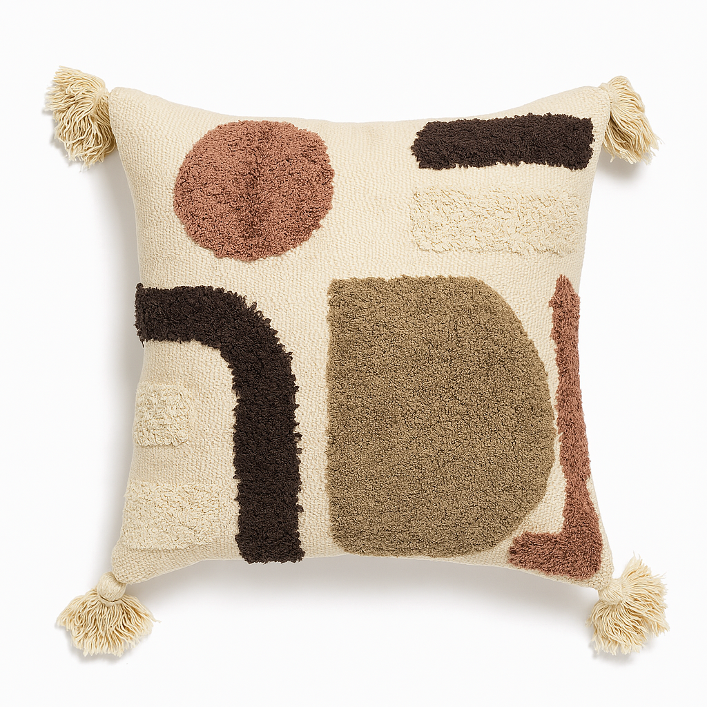 Terra Abstract Tufted Cushion - 45 x 45 cm