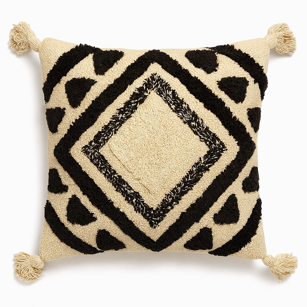 Midnight Diamond Tufted Cushion - 45 x 45 cm