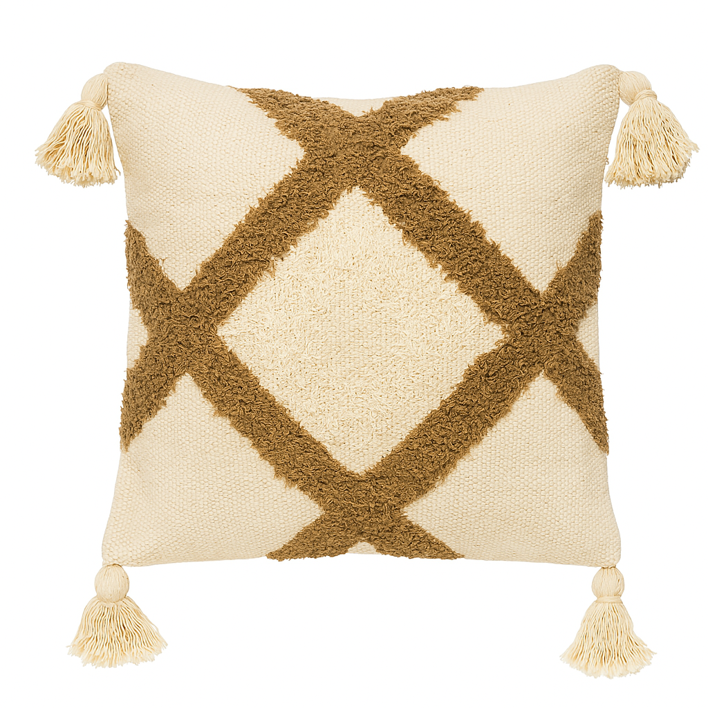 Cocoa Cross Woven Cushion - 45 x 45 cm
