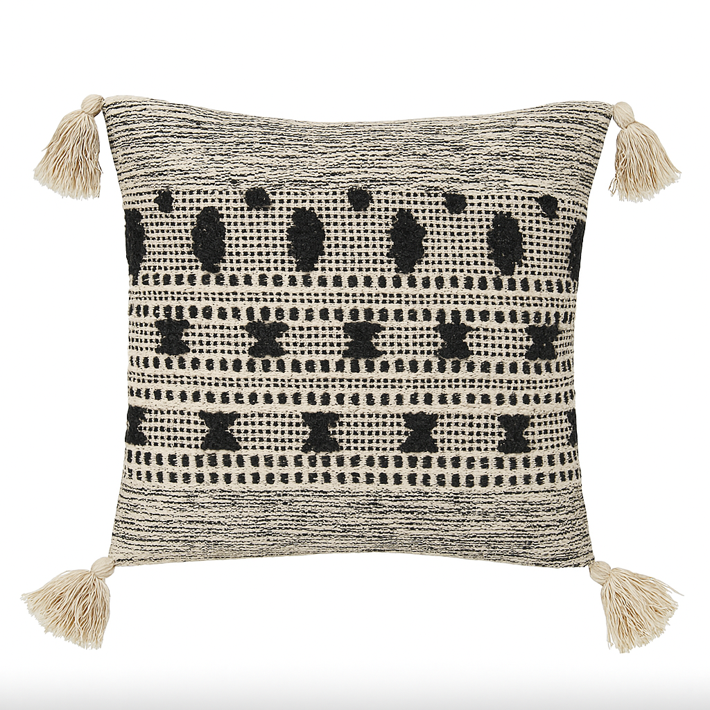 Black Loom Boho Cushion - 45 x 45 cm