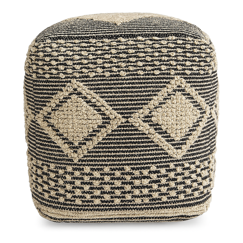 Diamond Weave Textured Pouf