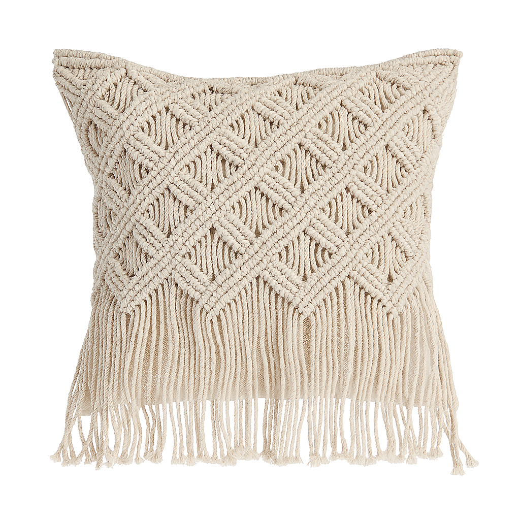 Boho Macrame Cushion - 45x45 cm