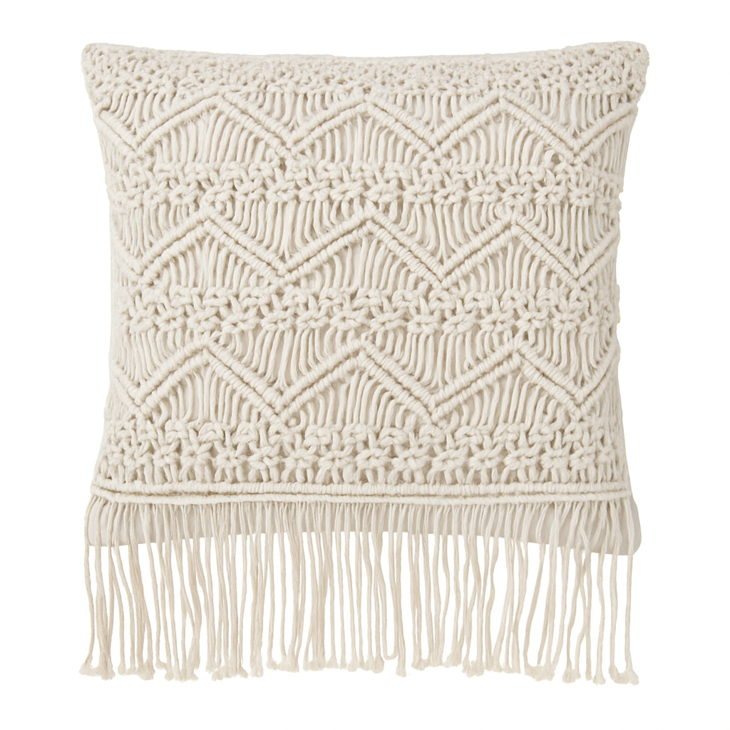 Boho Macrame Cushion - 45x45 cm