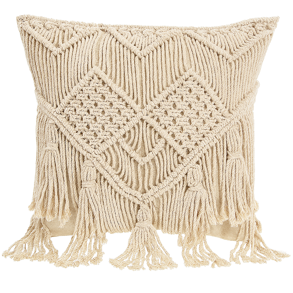 Boho Macrame Cushion - 45x45 cm