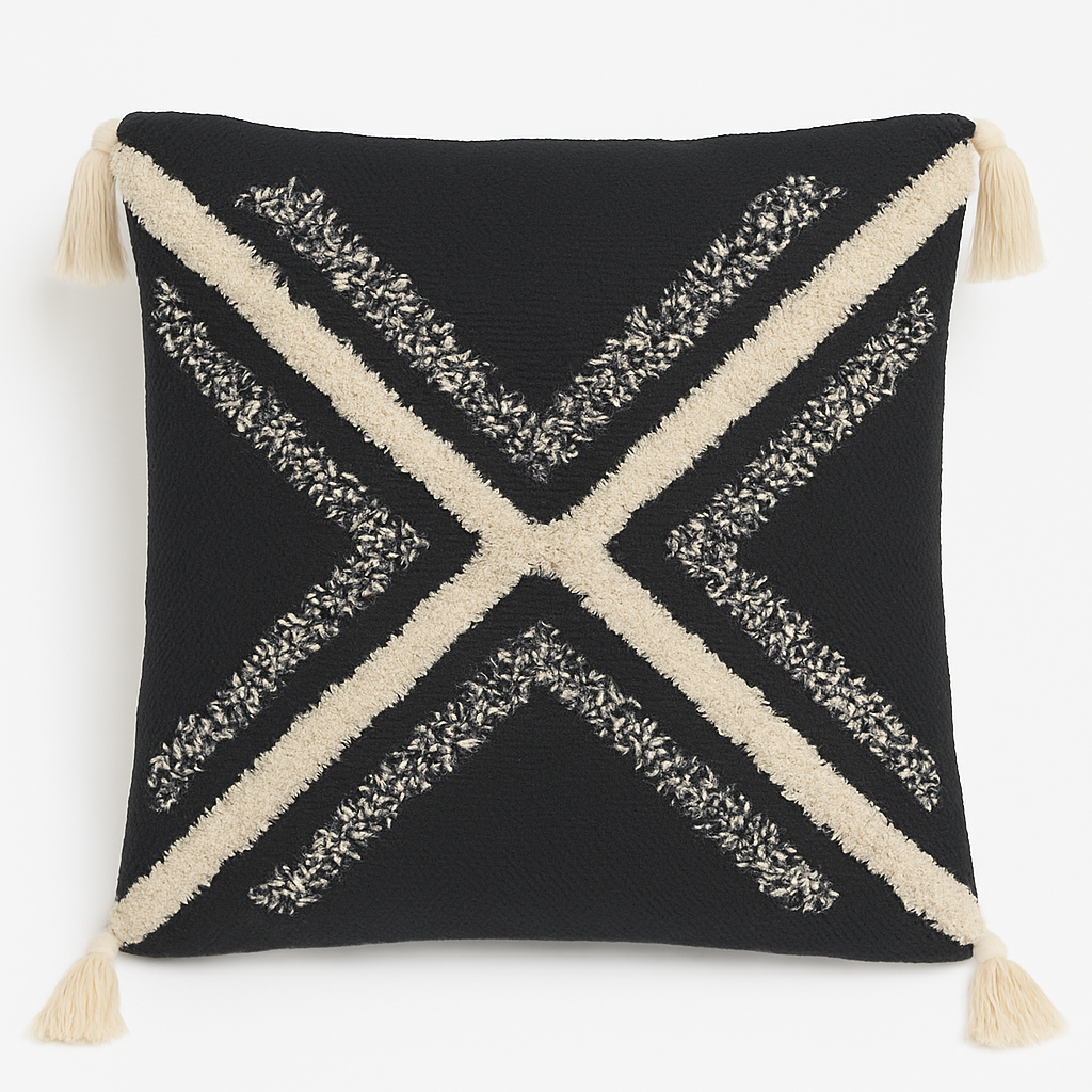 Midnight Crosshand Tufted Cushion - 45 x 45 cm