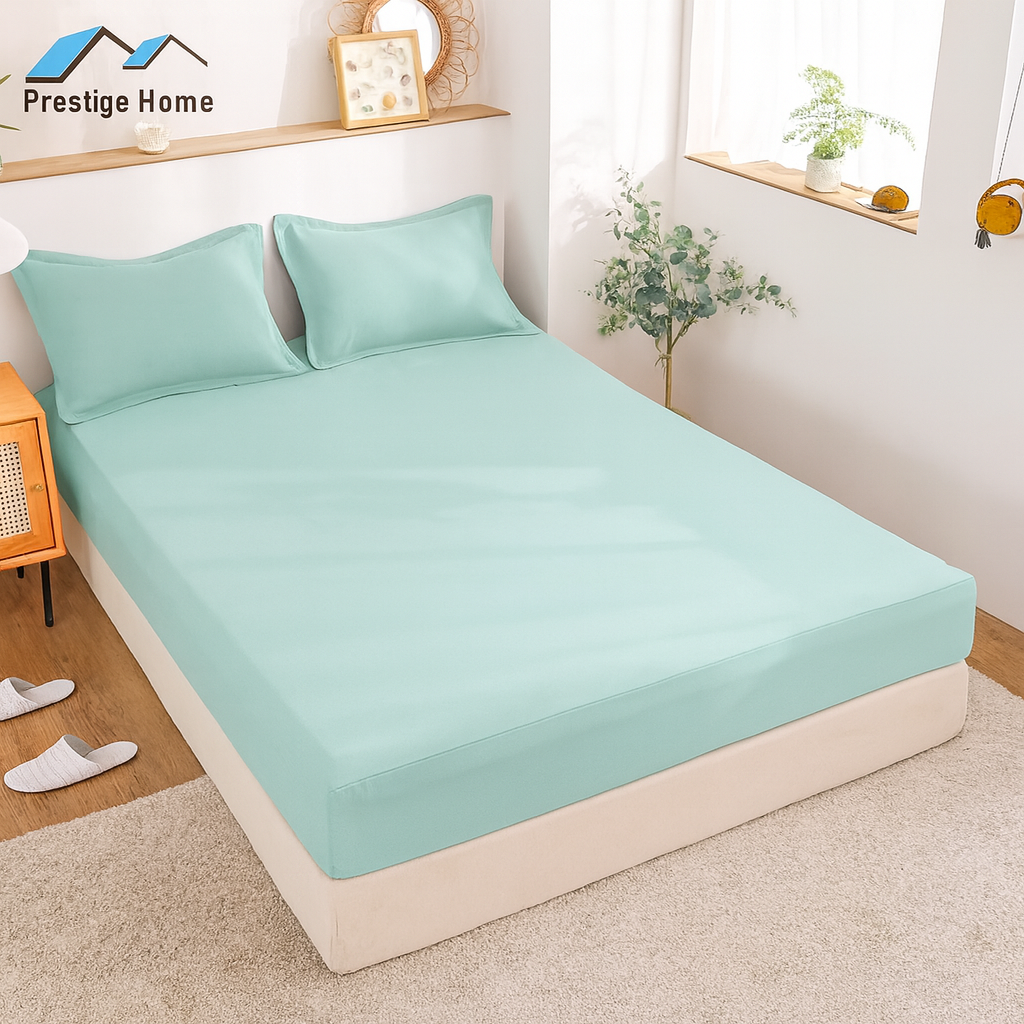 Cotton Plain Bedsheet Set - Double