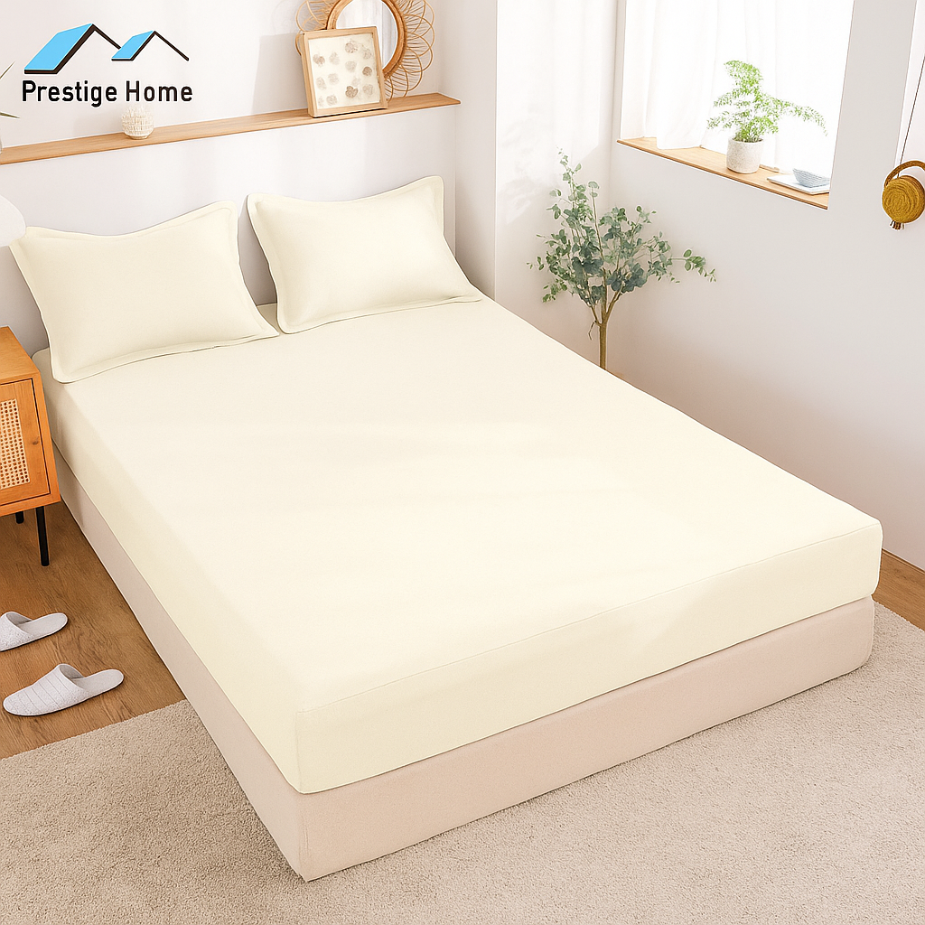 Cotton Plain Bedsheet Set - Single