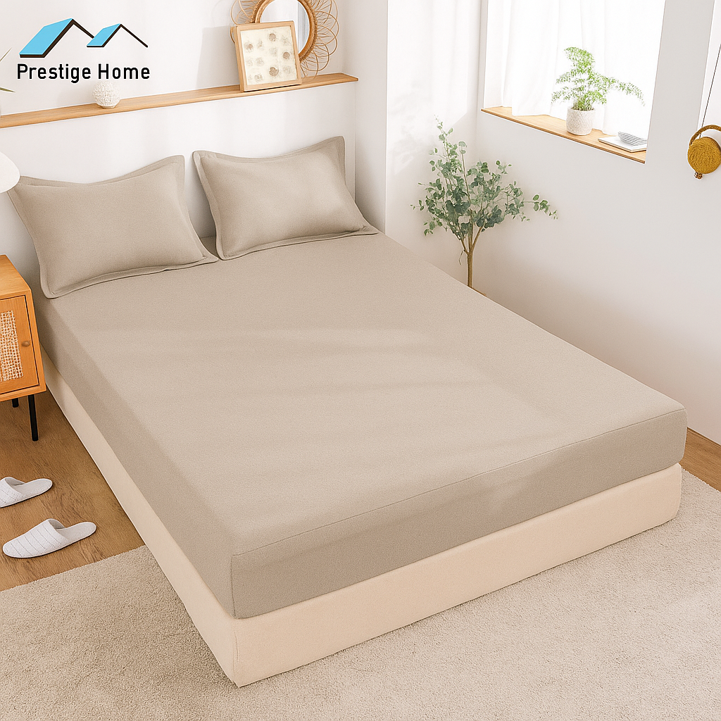 Cotton Plain Bedsheet Set - Single