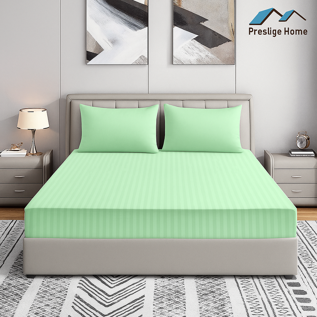Microfiber Striped Bedsheet set - King