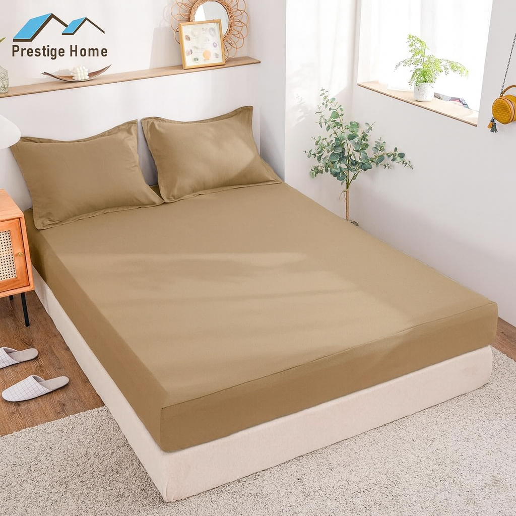 Cotton Plain Bedsheet Set - Double